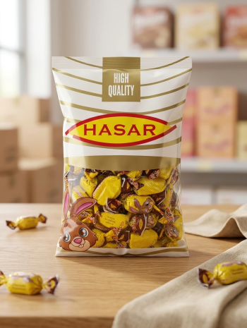شکلات با طعم ژله شکلاتی مدل خرگوش هاسار (بسته ۱ کیلویی) کارتن 6 کیلویی
