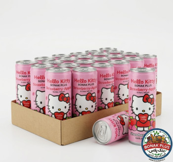 نوشیدنی گازدار فانتزی هلو کیتی (Hello Kitty) حجم 330 میلی‌لیتر - باکس 24 عددی