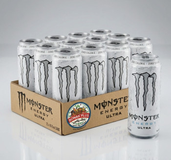 نوشیدنی انرژی زا مانستر سفید بدون قند و کالری 500 میل باکس 12 عددی monster