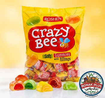 پاستیل میوه‌ای ژله‌ای روشن مدل Crazy Bee وزن ۱۰۰۰ گرم – کارتن ۴ عددی