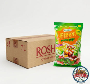 آبنبات ترش گازدار با مغز پودری مخلوط فیزی بوم روشن (Roshen Fizzy Boom) - کارتن ۶ عددی