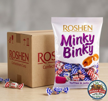 تافی میوه‌ای روشن مدل مینکی بینکی (Roshen Minky Binky Toffee) وزن ۱ کیلوگرم – کارتن ۵ عددی