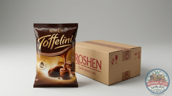 تافی تافلینی روشن با مغز کرم شکلات تلخ Roshen Toffelini بسته یک کیلویی کارتن 6 تایی